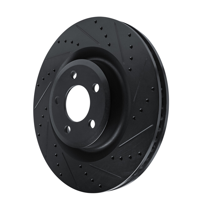 Ford Explorer Brake Rotor (1) - Front Right - R1 Concepts - Drilled & Slotted - Black - `20-`25